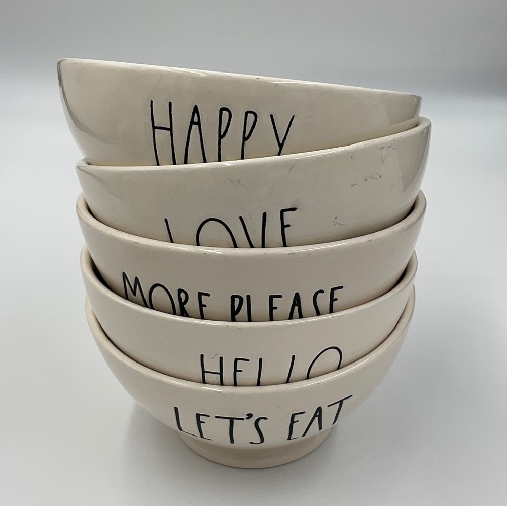 NWOT Rae Dunn by Magenta LET’S EAT Bowl for Cereal Ice Cream Soup or Snacks - Picture 11 of 14
